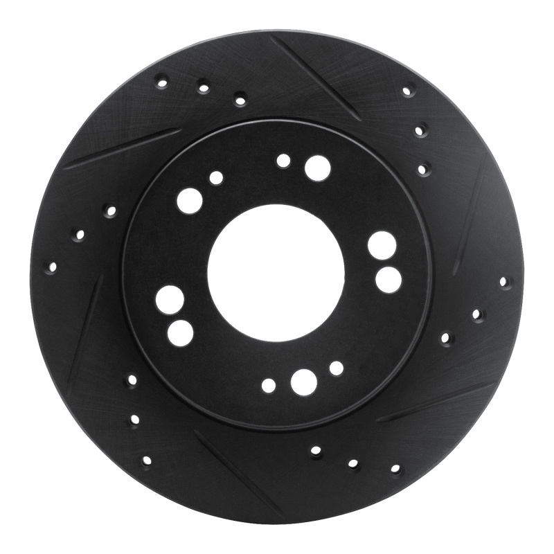 Chrysler SEBRING Brake Rotor (1) - Front Right - R1 Concepts - Drilled & Slotted - Black - `90-`05